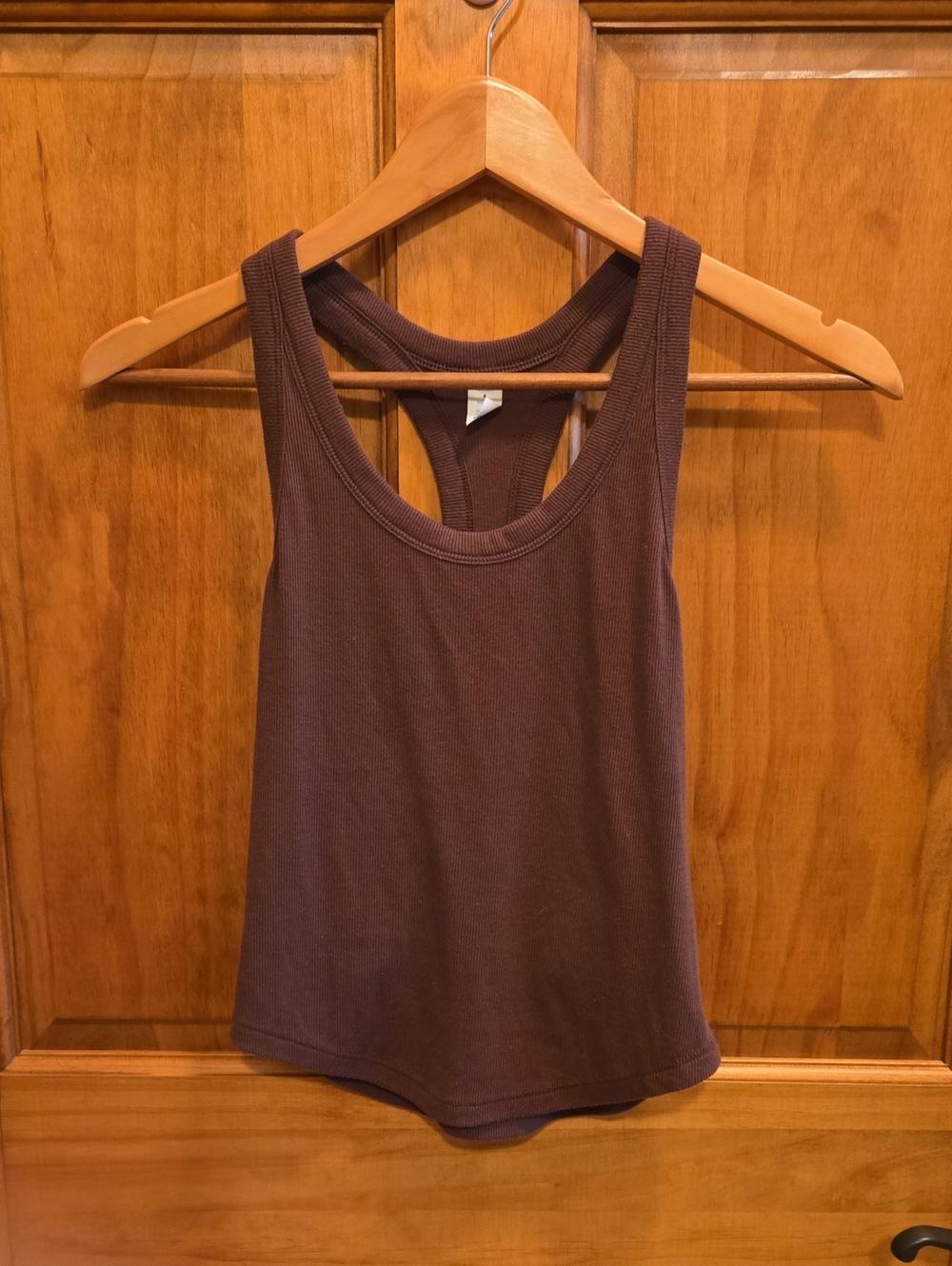 Women’s Ribbed Racerback Tank Top in Brown